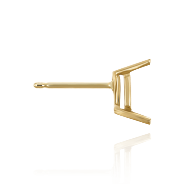 14K Gold, Sterling Silver Emerald Four Prong Basket Earrings