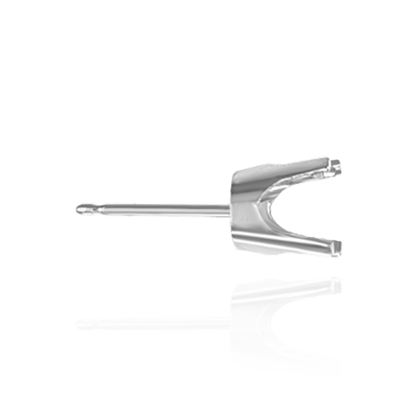 Round Four Prong Pre-Cut Earring Settings with Push Post