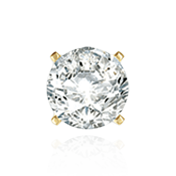 14K Gold Round Four Prong Pre-Cut Earring Settings with Push Post