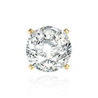 14K Gold Round Four Prong Pre-Cut Earring Settings with Push Post