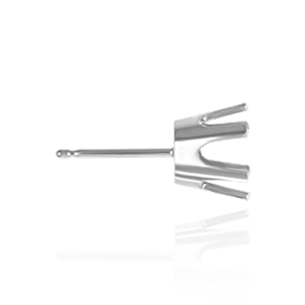 Round Six Prong Flat Back Earrings with Push Post