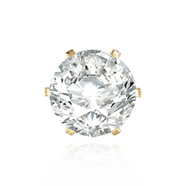 14K Gold Round Six Prong Flat Back Earrings with Push Post