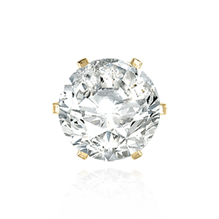 14K Gold Round Six Prong Flat Back Earrings with Push Post