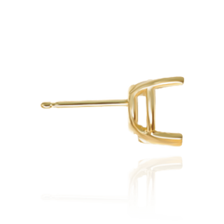 14K Gold, Sterling Silver Heart Shape V-End Basket Earrings with Push Post