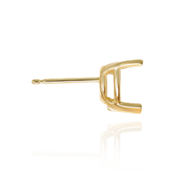 14K Gold, Sterling Silver Heart Shape V-End Basket Earrings with Push Post