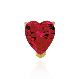 14K Gold, Sterling Silver Heart Shape V-End Basket Earrings with Push Post