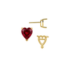 Heart Shape V-End Basket Earrings with Push Post