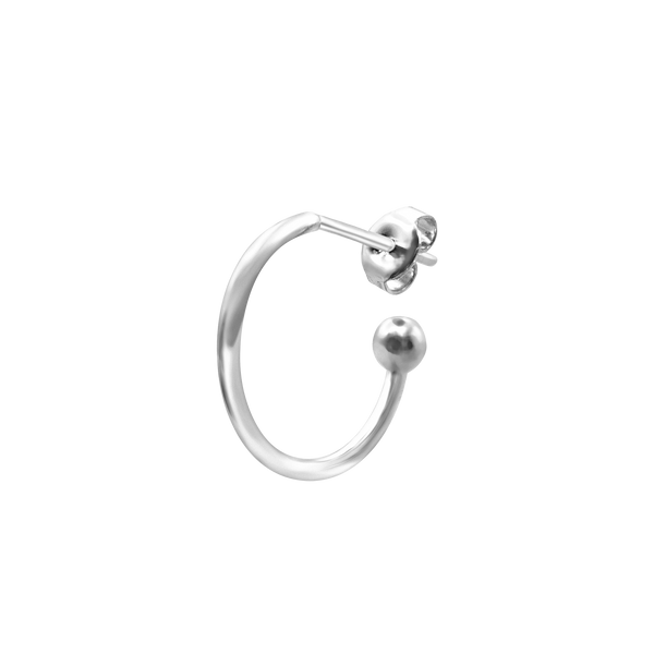 Hoop Earring with Ball in Sterling Silver