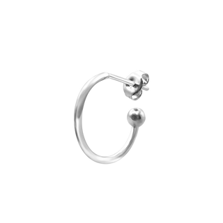 Hoop Earring with Ball in Sterling Silver