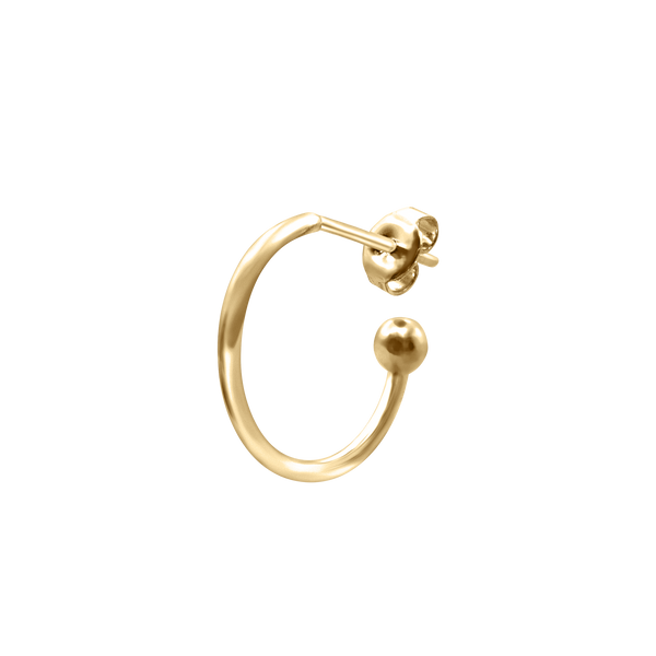 Hoop Earring with Ball in 14K Gold