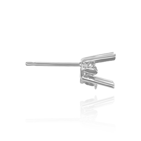 Heart Shape Four Prong Filigree Earrings with Push Post