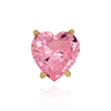 14K Gold  Heart Shape Four Prong Filigree Earrings with Push Post