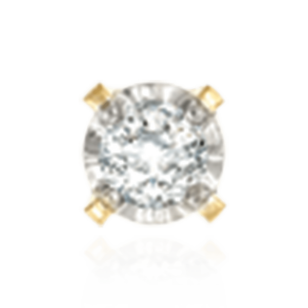 14K Gold Round Four Prong Illusion Top Earrings with Push Post