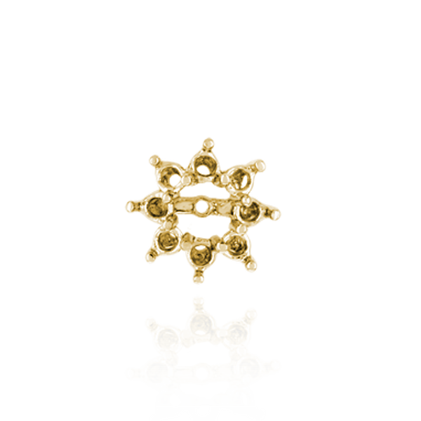 Earring Jackets with Eight Stone Halo Setting