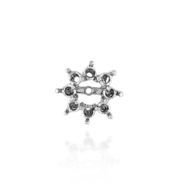 Earring Jackets with Eight Stone Halo Setting