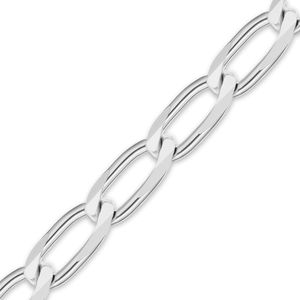 Bulk / Spooled Elongated Curb Chain in Sterling Silver (1.20 mm - 11.70 mm)