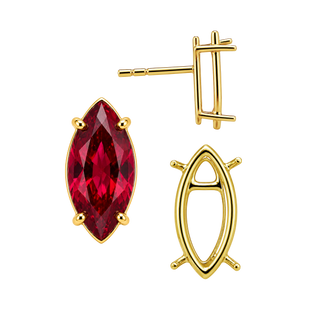 Marquise Shape Four Prong Basket Earrings