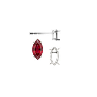 Marquise Shape Four Prong Basket Earrings
