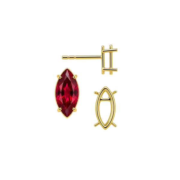 Marquise Shape Four Prong Basket Earrings