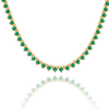 Tennis Necklace with Emerald Stones (May Birthstones) in 14K Gold (1.75 mm - 4.0 mm)