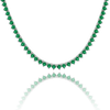Tennis Necklace with Emerald Stones (May Birthstones) in 14K Gold (1.75 mm - 4.0 mm)