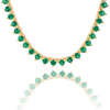 Tennis Necklace with Emerald Stones (May Birthstones) in 14K Gold (1.75 mm - 4.0 mm)