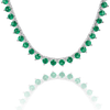 Tennis Necklace with Emerald Stones (May Birthstones) in 14K Gold (1.75 mm - 4.0 mm)