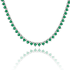 Tennis Necklace with Emerald Stones (May Birthstones) in 14K Gold (1.75 mm - 4.0 mm)