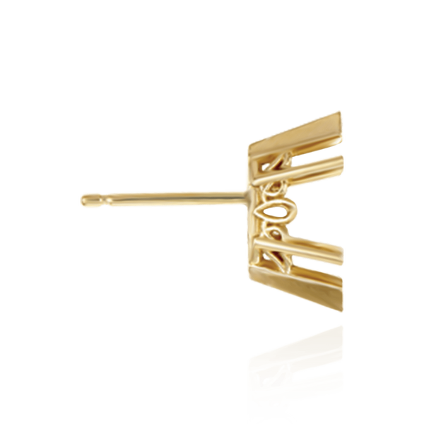 14K Gold Marquise Shape V-End Filigree Earrings