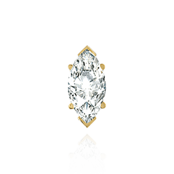 14K Gold Marquise Shape V-End Filigree Earrings