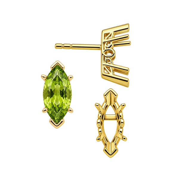 Marquise Shape V-End Filigree Earrings