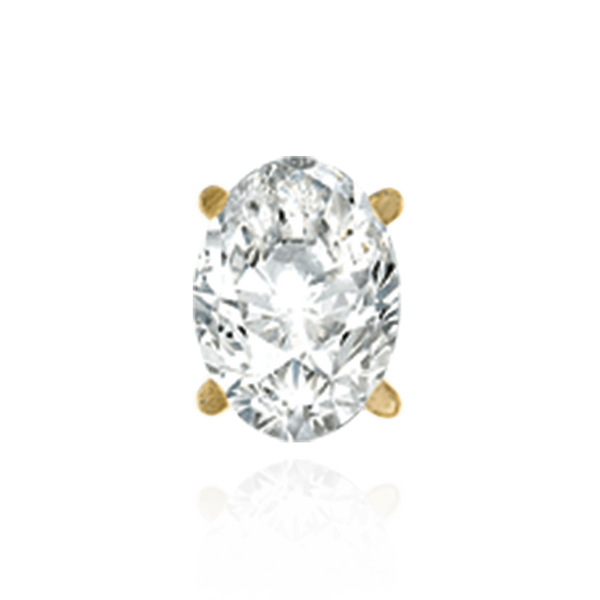 14K Gold Oval Four Prong Filigree Earrings with Push Post