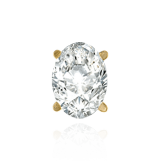 14K Gold Oval Four Prong Filigree Earrings with Push Post