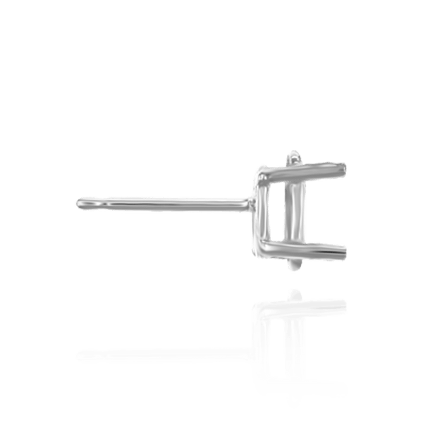 Oval Four Prong Basket Earrings with Push Post