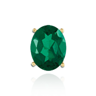 14K Gold, Sterling Silver Oval Four Prong Basket Earrings with Push Post