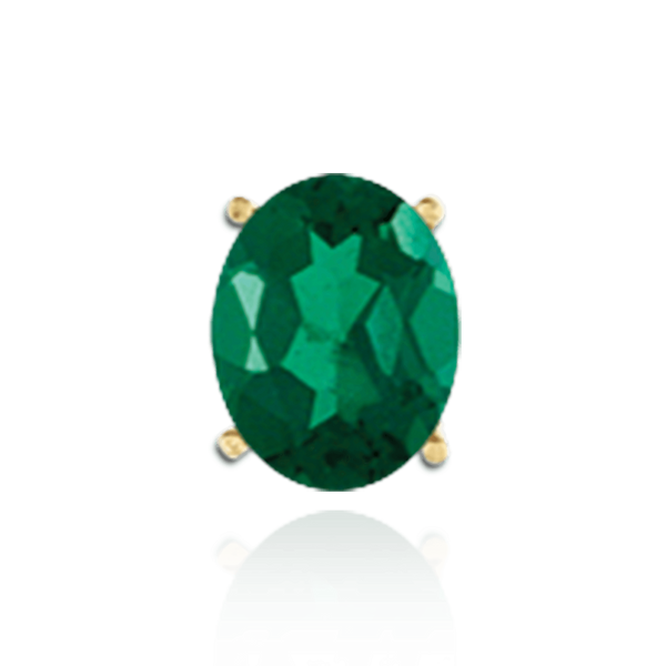 14K Gold, Sterling Silver Oval Four Prong Basket Earrings with Push Post