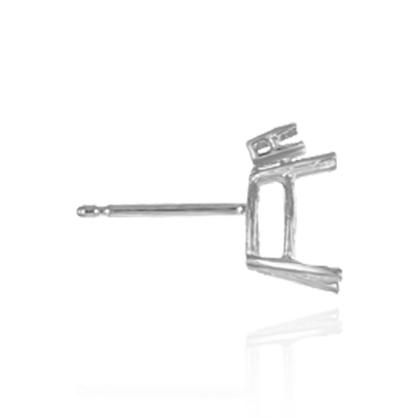 Pear Shape Four Prong Basket Earrings with One Accent with Push Post