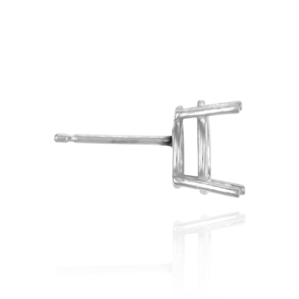 Sterling Silver Pear Shape Four Prong Basket Earrings with Push Post