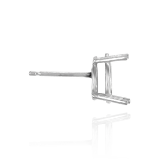 Sterling Silver Pear Shape Four Prong Basket Earrings with Push Post