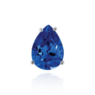 Sterling Silver Pear Shape Four Prong Basket Earrings with Push Post