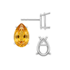 Pear Shape Four Prong Basket Earrings with Push Post