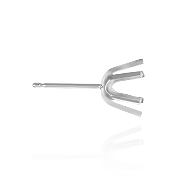 Round Six Prong Earrings with Push Post