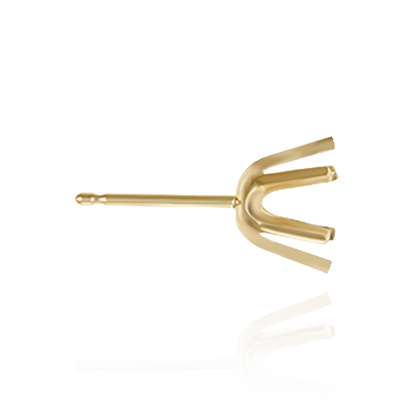 14K Gold Round Six Prong Earrings with Push Post