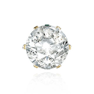 14K Gold Round Six Prong Earrings with Push Post