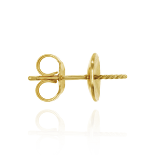 Extra Heavy Pearl Cup Earrings with Peg and Earring Back in 14K Gold