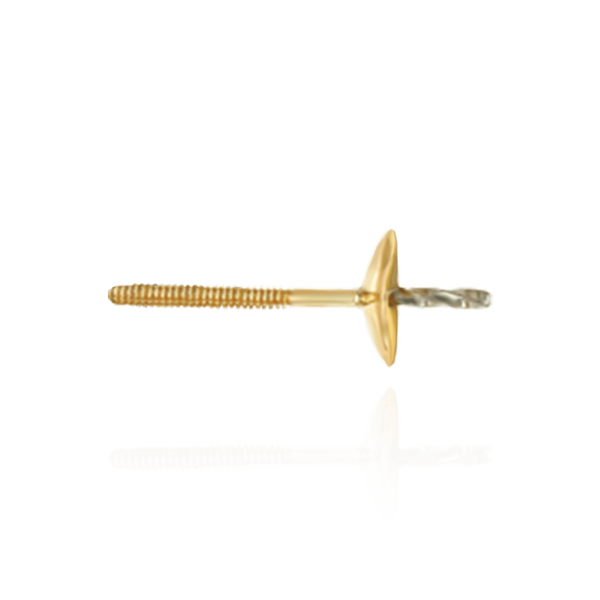 Pearl Cup Earrings with Peg (Screw Back) in 14K Gold