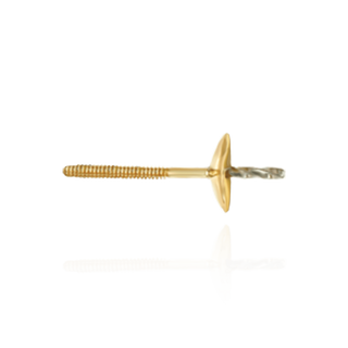 Pearl Cup Earrings with Peg (Screw Back) in 14K Gold