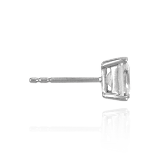 Square Four Prong Earring with Flat Side Wire and CZ