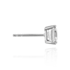 Square Four Prong Earring with Flat Side Wire and CZ