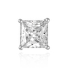 Square Four Prong Earring with Flat Side Wire and CZ